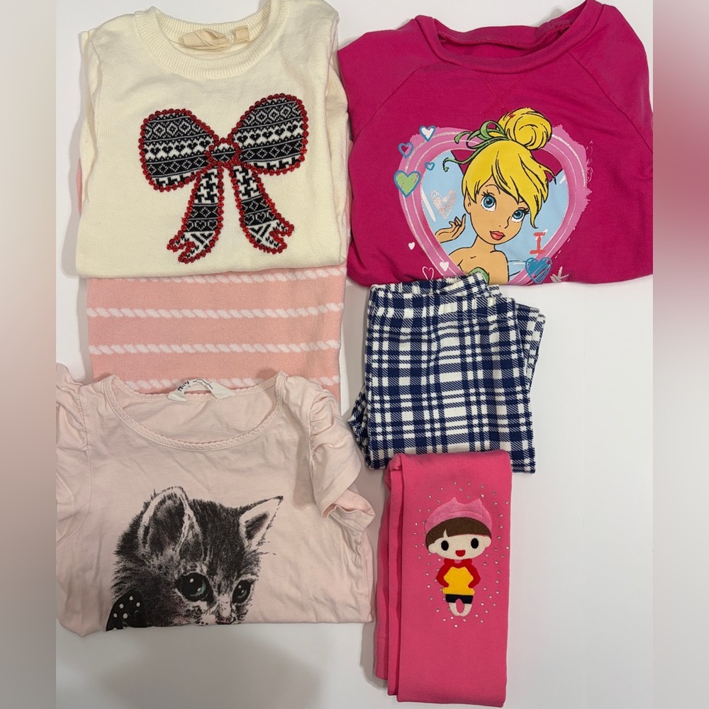 Girls Clothing Bundle - Size 4-6T - 4 Tops & 2 Leggings